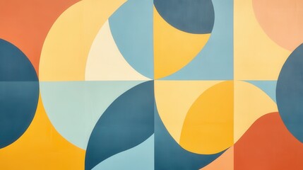 Obraz premium Abstract geometric pattern with muted pastel yellows and blues
