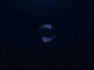 only one bubble lost in the ocean, black purple theme