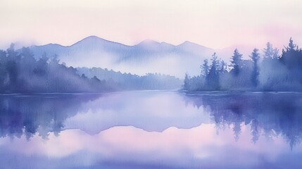 Obraz premium Gentle watercolor gradient in tones of indigo and lavender
