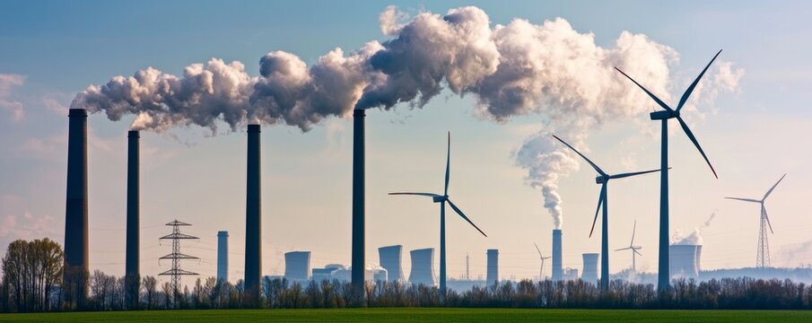 Transition to Green Energy: Wind Turbines Replacing Factory Chimneys in European Landscape for CBAM Initiatives