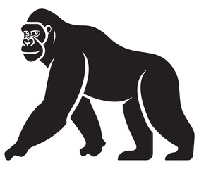 Cartoon gorilla silhouette icon, a minimal and gorilla vector silhouette