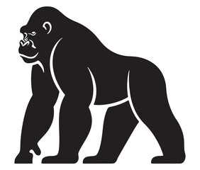 Cartoon gorilla silhouette icon, a minimal and gorilla vector silhouette