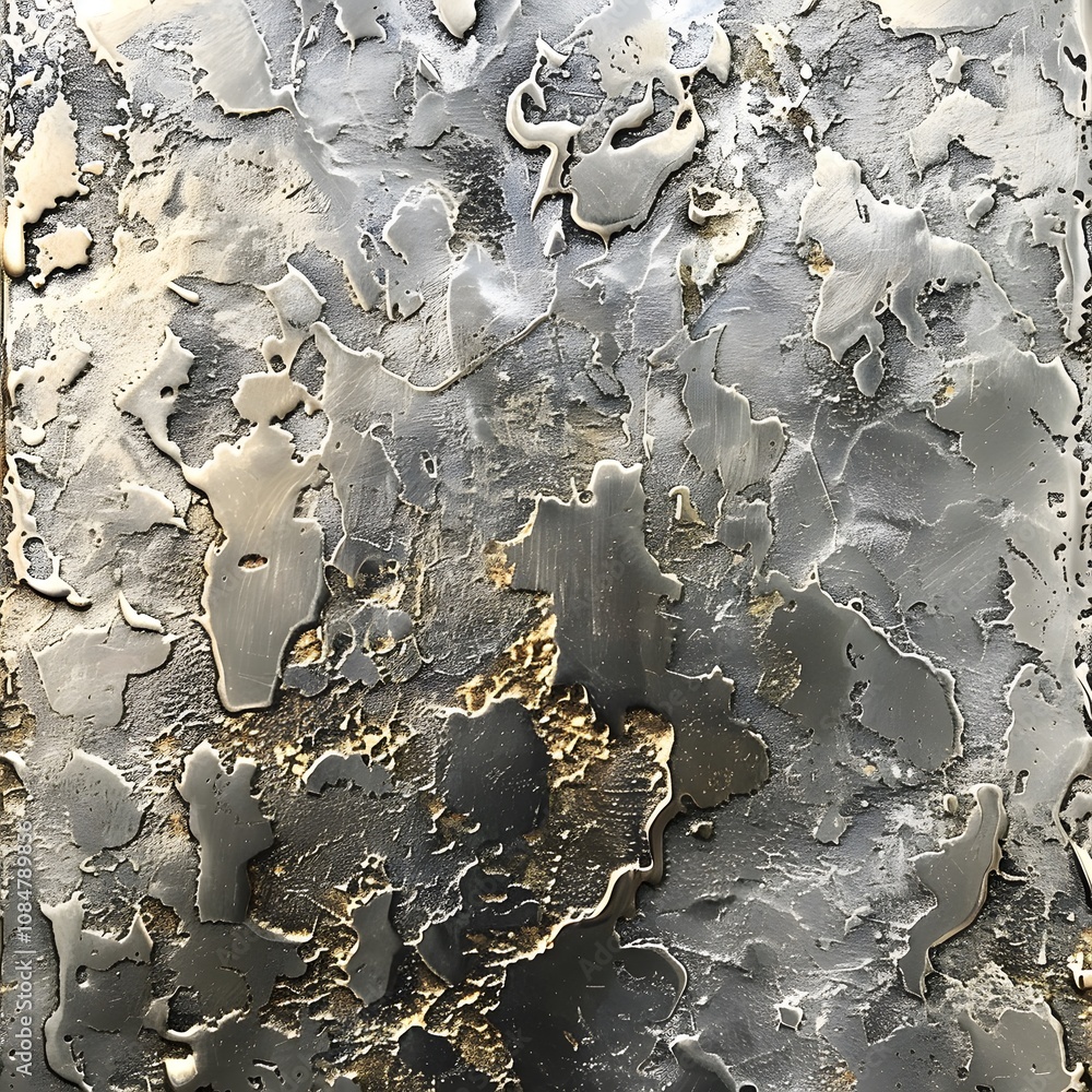 Poster abstract metallic texture with fluid patterns and contrasting colors.