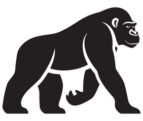 Cartoon gorilla silhouette icon, a minimal and gorilla vector silhouette