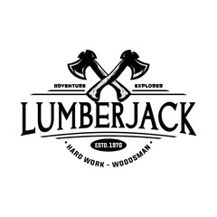 Lumberjack Vintage Logo Template. Vector illustration