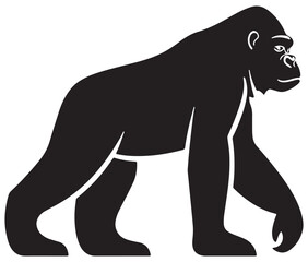 Obraz premium Cartoon gorilla silhouette icon, a minimal and gorilla vector silhouette