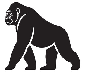 Cartoon gorilla silhouette icon, a minimal and gorilla vector silhouette
