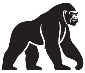Cartoon gorilla silhouette icon, a minimal and gorilla vector silhouette