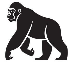 Cartoon gorilla silhouette icon, a minimal and gorilla vector silhouette
