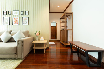 Bangkok, Thailand - August 1 2024:Light and Stylish modern Style Living Room.
