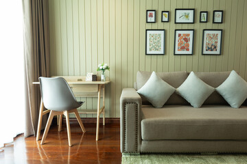 Bangkok, Thailand - August 1 2024:Light and Stylish modern Style Living Room.