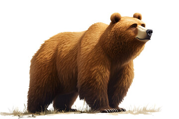 Obraz premium brown bear isolated on white with transparent background, PNG file