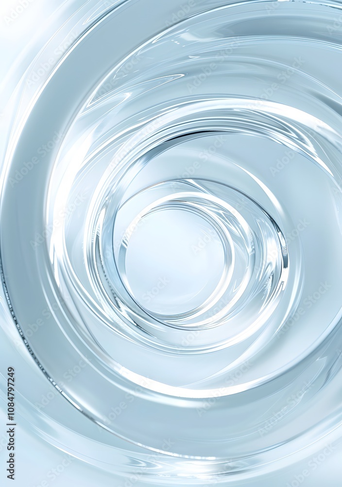 Aufkleber a swirling pattern of clear, reflective liquid creating a sense of depth and fluidity.