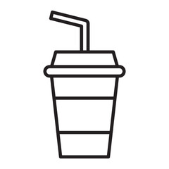Beverage Cup with Straw line icon.