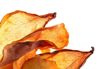 Fototapeta premium Dried mango isolated on white background, close up