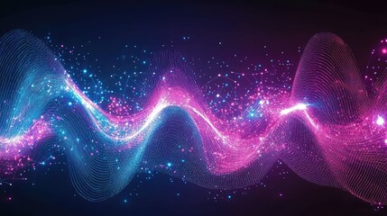 Vibrant Abstract Wave Form with Dynamic Colors Illustrating Sound Waves and Energy Flow in a Creative Digital Art Style
