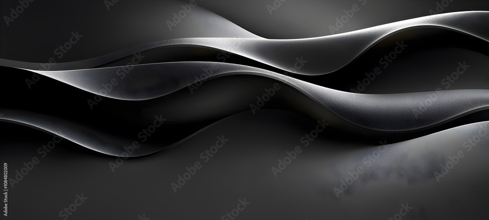Poster a mesmerizing abstract composition featuring flowing, undulating waves of smooth fabric in shades of