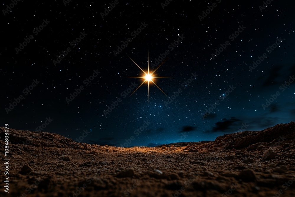 Aufkleber minimalist depiction of a single star against a dark background, tiny points of light and simplicity