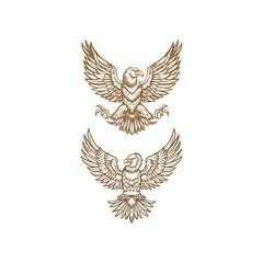 Royal eagle logo design vector vintage