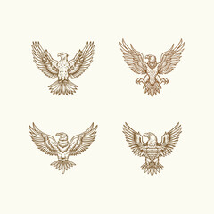 Obraz premium Royal eagle logo design vector vintage