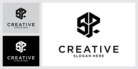 SP or PS initial letter logo design vector.