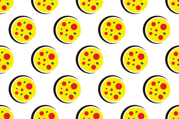 Pizza seamless pattern background