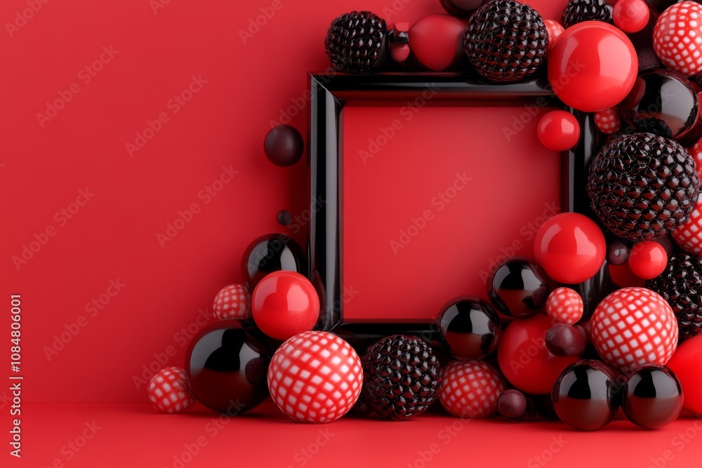 Poster 3d digital rendering of abstract geometric shapes on a soft gradient background, modern and stylish