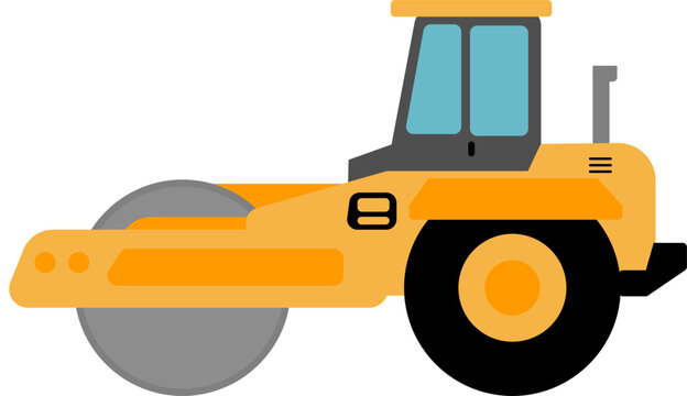 yellow road roller construction equipment clip art preview
