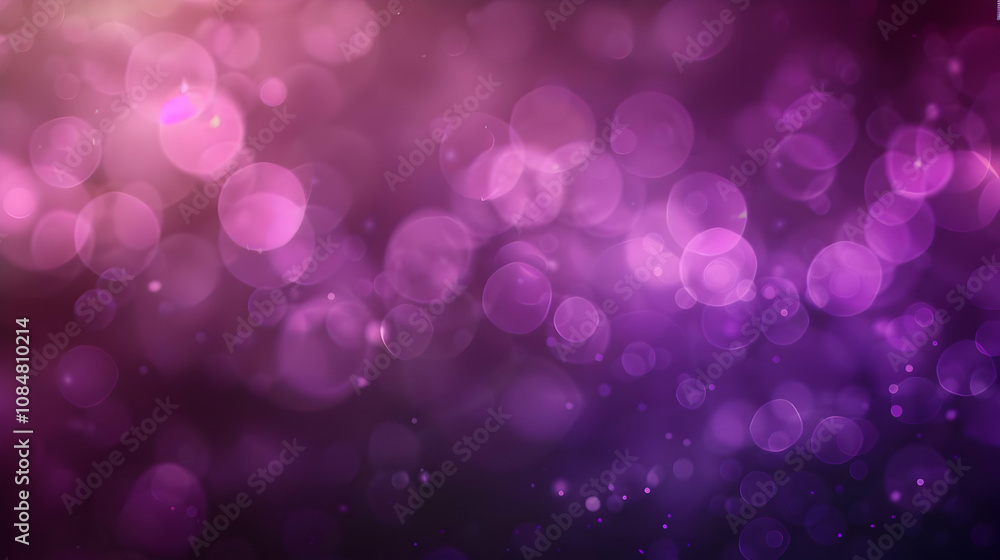 Poster abstract purple bokeh background with soft glow and blurred lights
