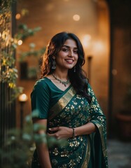 Naklejka premium Indian Women celebrating Diwali