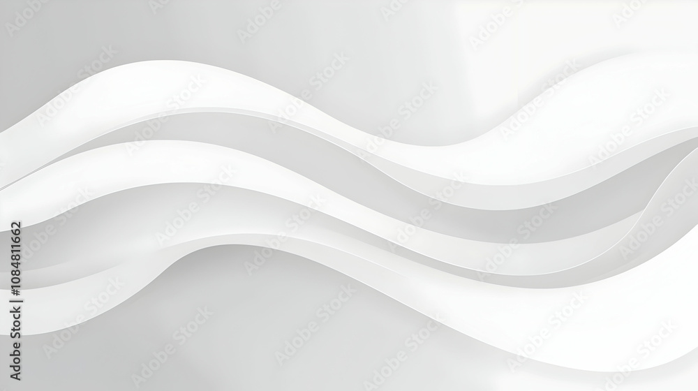 Poster abstract white wave background with 3d style for modern and minimalist design