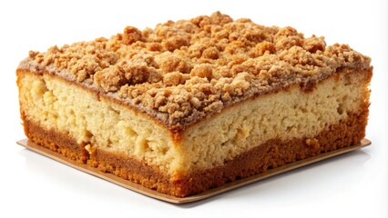 Freshly Baked Coffee Cake with Crumb Topping Isolated on Transparent Background â€“ Delicious Dessert Photography, Cozy Treats, and Perfect for Celebrations and Coffee Time