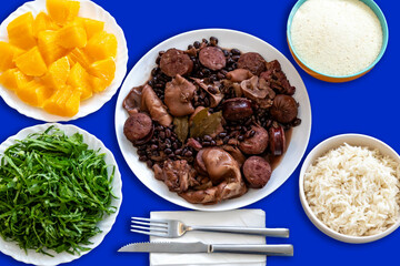 Traditional Brazilian Feijoada top view