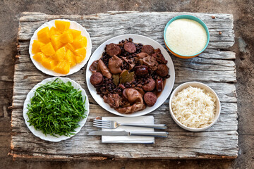Traditional Brazilian Feijoada top view