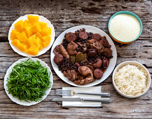 Traditional Brazilian Feijoada top view