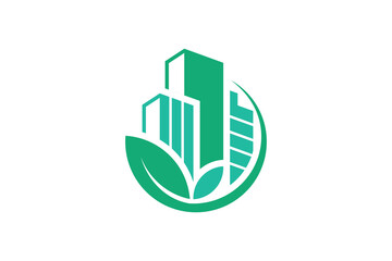 Green Real estate building property logo design vector