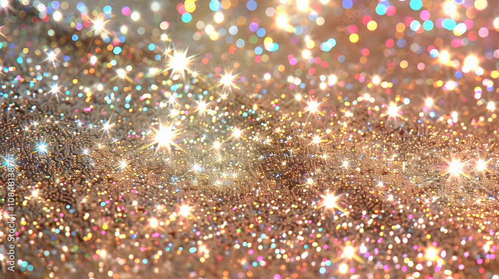 Poster abstract glittering background with sparkling lights and shimmering colors