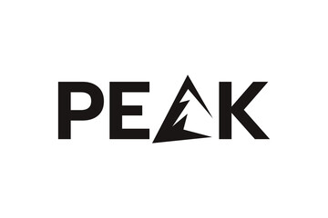 peak wordmark logo design vector