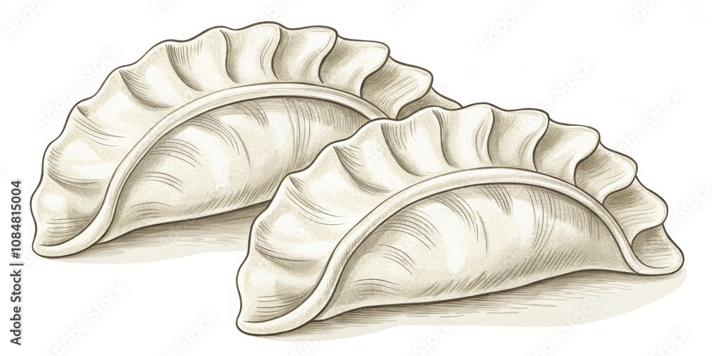 Poster crescent s dumpling a crescentshaped dumpling with folds that curve gracefully resembling a s restin