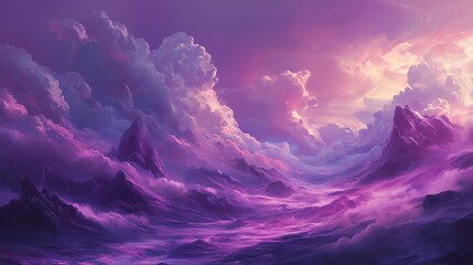 紫色の夕日と二次