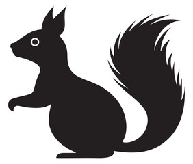 Naklejka premium Squirrel on white background, Cartoon squirrel silhouette vector