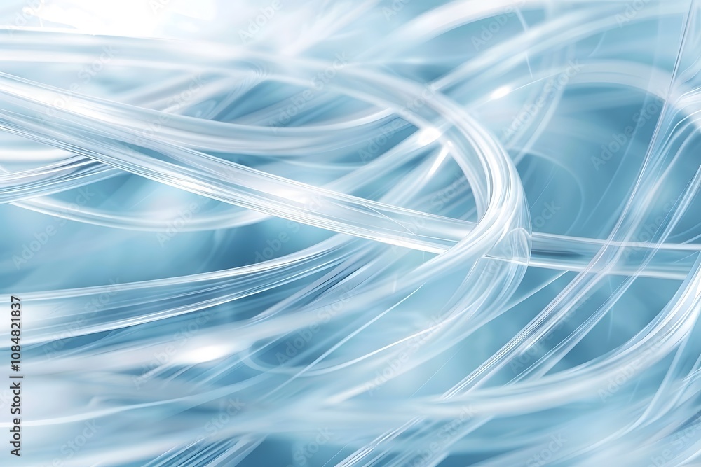 Poster abstract blue background with flowing, translucent lines creating a sense of movement and depth.