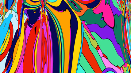 Abstract background, colorful psychedelic fluid shape, doodle for Art and Music, New Year Festival 2025