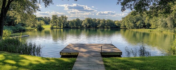 Picturesque lakefront property complete with a dock.