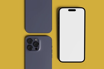 smartphone mockup white screen. mobile phone vector Isolated on White Background. phone different angles views