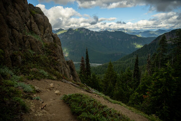 Fototapeta premium Trail Turns Sharply Down Off of the Gobblers Knob lookout