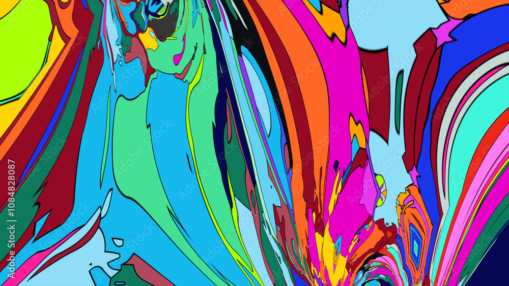 Poster Abstract colorful background with lines