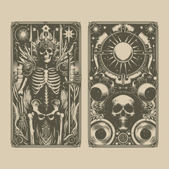 gothic inspired skeleton warrior tarot