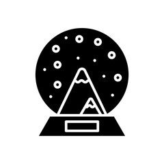 snow globe winter solid icon