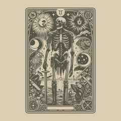 dark fantasy skeleton warrior tarot